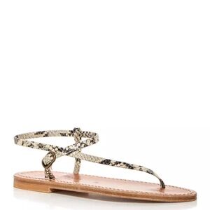 K.Jacques Women's Vassili Snake Embossed Thong Sandals size 8 US / 38 EU
